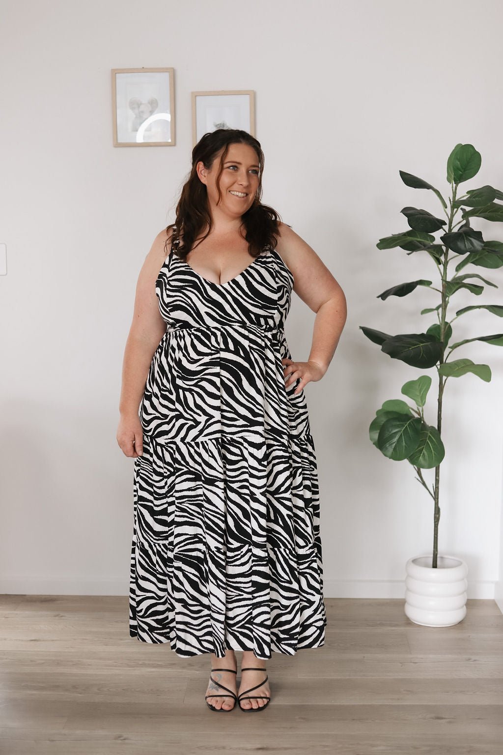 Zebra Print Nursing Maxi Dress